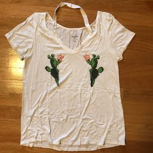 Francesca’s Alya White Cactus T-shirt